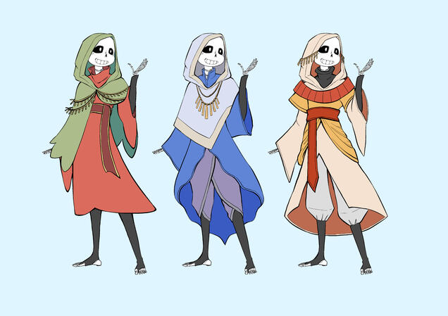 Linework+colour - with 3 different clothing design: $75